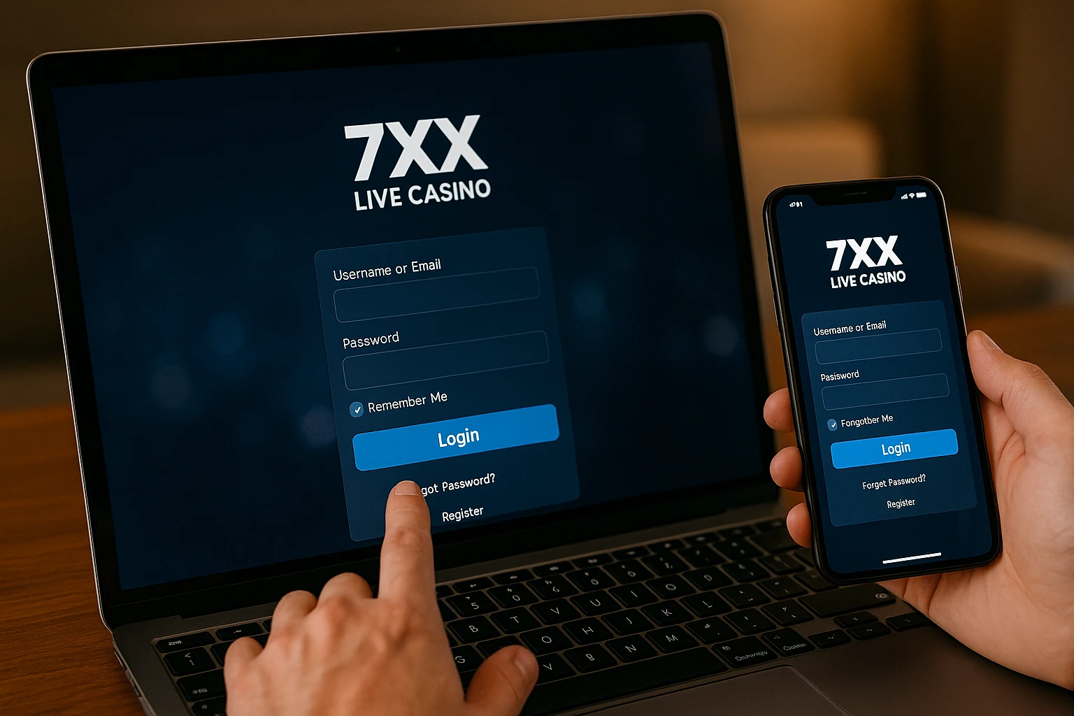 Criar uma nova Conta no plataforma 7XX